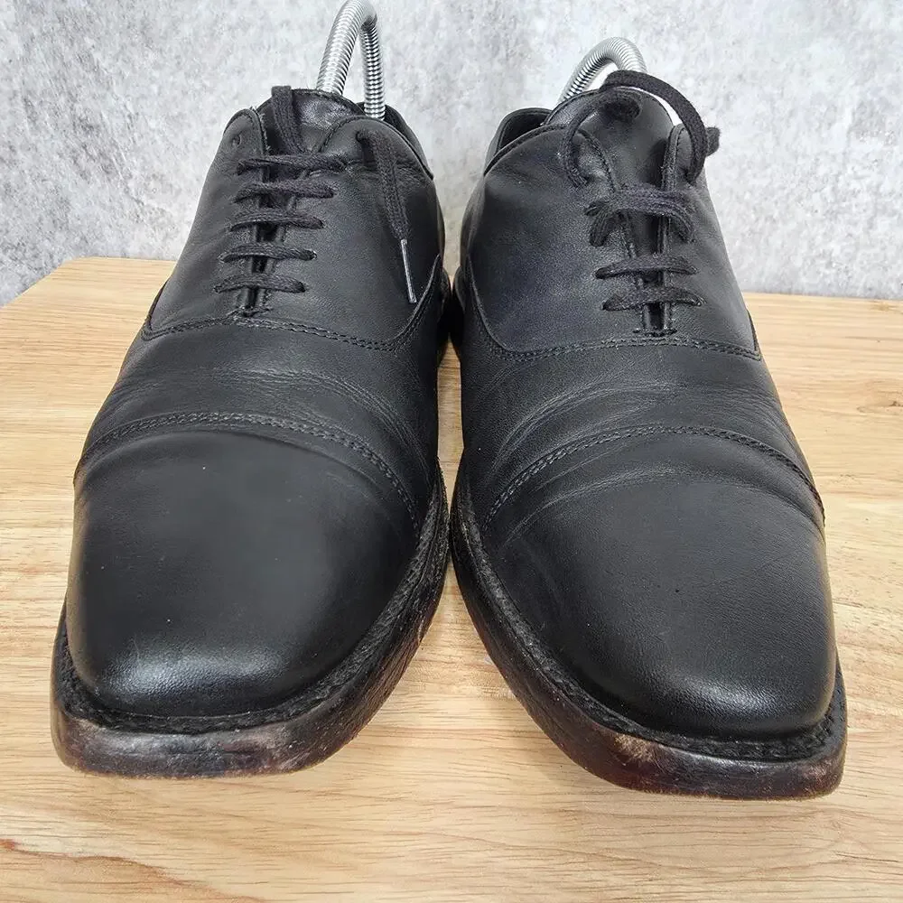 Thursday Oxford Shoes Men 7.5 Black Leather Cap Toe Everyday Dress Derby Shoes *